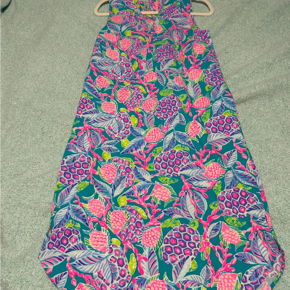 Lilly Pulitzer Bright Tropical Print Sleeveless Shift Dress - Teal Pink Purple